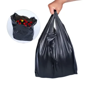 Camping Outdoor Durable Eco Friendly Black Trash Garbage Bags Roll with Handle PE CPE Material Household Use
