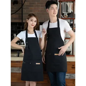 Canvas Apron 100% Polyester Embossed Logo Printing for Kitchen Catering Suitable Coffee Shops Milk Tea Shops Nail Salons