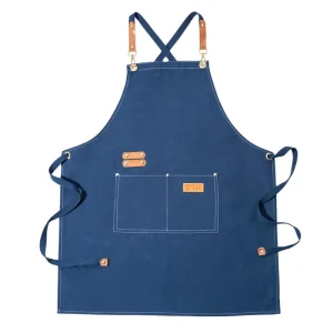 Canvas Kitchen Aprons Barista Apron Woman Men Chef Work Apron for Grill Restaurant Bar Shop Cafes Beauty Nails Studios Uniform