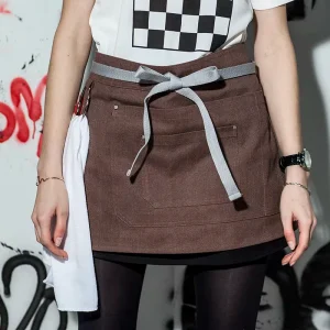 Canvas Kitchen Waiter Work Wear Waist Aprons With Multi Colors for Hotel and Restaurants Half Apron