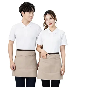 Canvas Korean style Multi pocket Anti Fouling Custom LOGO Printed Western Food Floral Restaurant Cake BBQ Waist Apron