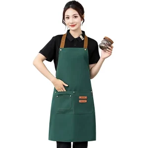 Canvas Sleeveless Adult Apron Logo Catering Canteen Baking Coffee Milk Tea Flowers Hotel Supermarket Painting Embroidery