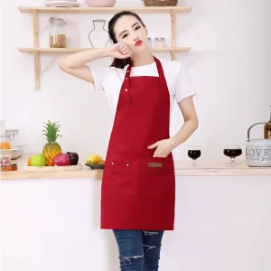 Canvas Sleeveless Kitchen Apron Eco Friendly Lightweight Waterproof Durable Washable Printed Logo Adjustable Straps