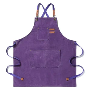 Canvas Sleeveless Kitchen Apron High Quality Reusable Waterproof Washable Eco Friendly Lightweight Printed Logo Chef Cooking
