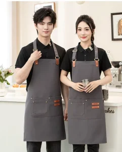 Canvas Sleeveless Waterproof Apron Customizable Logo for Catering Cafes Baking Coffee Milk Tea Supermarkets Korean Style Adult