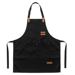 Canvas Waist Apron Restaurant Milk Tea Cafe Waiter Halter Chef Kitchen Use Custom Logo Printed Washable Eco Friendly Durable