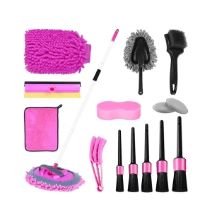Car Cleaning Brush and Dust Towel Kit Squeegee Washing Mop With Long Handle
