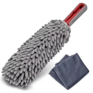 Car Duster Interior by Microfiber Finger Unbreakable Comfort Handle Lint and Scratch Free Car Wax Car Wash Dust Removal Brush