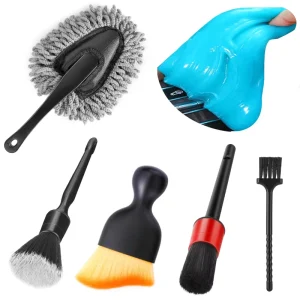 Car Interior Duster Detail Brush Cleaning Gel Kit Soft Dash Vent Dusting Car Slime Putty Detailing Brushes Accessories