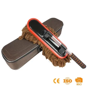Car Interior Duster Horsehair Brush Soft Zero Scratch PBT Material Dusting Tool Dashboard Vent Console Auto Detailing