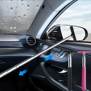 Car Rearview Mirror Wiper Wash Telescopic Cleaning Brush Handheld Wiper 98cm Long Handle Cleaning Tool Mirror Glass Mist Cleaner