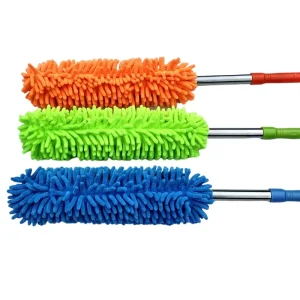 Car Retractable Stainless Steel Water Absorbing Chenille Duster for Cleaning Household Cars Dust Sweeping Wax Mop Duster