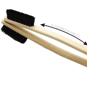 Car Rim Wheel Cleaning Long Bamboo Brush Engine Cleaning Brush With Handle Pig Bristle
