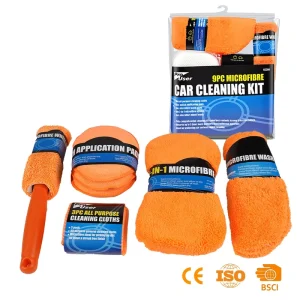 Car Wash Brush Set Complete Auto Cleaning Kit with Soft Microfiber Bristles Scratch Free Detailing Tool