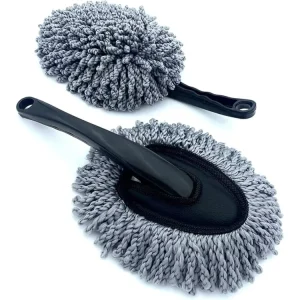 Car Wash Brush with Handle Microfiber Duster Car Dusting Tool Mop Wax Exterior and Interior Cleaning Kit