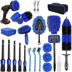 Car Wash Detail Brush Kit 25 piece Set Professional Auto Care Set Wash Brush Kit Supplies Cleaning Set