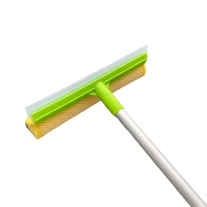 Car Window Squeegee with Extendable Handle Glass Shower Cleaner Soft Rubber Blade and Highly Absorbent Sponge