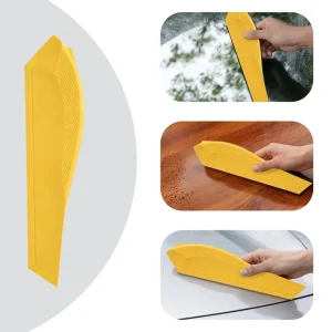 Car Windshield Water Squeegee Screen Scraper, Non-Damaging One-piece Molded Silicone Blade