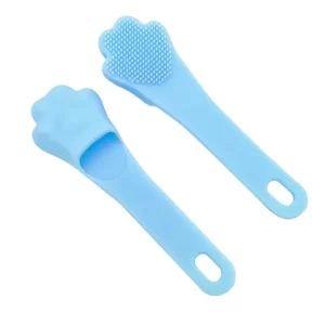 Cartoon Cat Paw Silicone Facial Cleansing Brush Long Handle Face Scrubber Blackhead Remover Pore Exfoliating Skincare Beauty