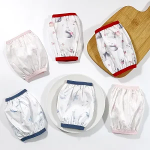 Cartoon Oversleeve Arm for Meal Cover Baby Children Cleaning Protector Cotton PU Dirtproof Baby Oversleeve