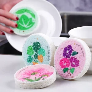 Cartoon Pattern Compressed Cellulose Sponge Powerful Household Cleaning Customizable Shape Sponges & Scouring Pads