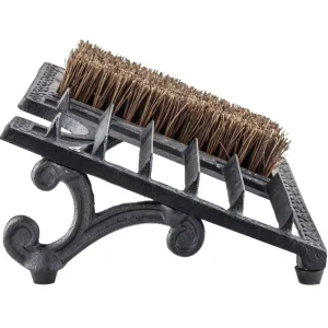 Cast Iron Dog Boot Jack with Brush Heavy Duty Metal Shoe Scraper Tool