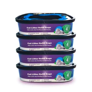 Cat Litter Liner Refill Cartridge Compatible Garbage Box Odor Control Refill Square Ring Pet Waste Disposal Trash Bags