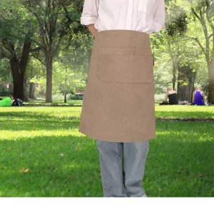 Catering Chef Bib Apron Men’s Kitchen Workwear Anti Fouling Canvas Waist Custom Logo Sleeveless