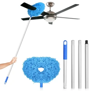 Ceiling Fan Cleaner Duster Flexible Telescopic Extension Pole Dust Removal Brush Microfiber Home Car Use Customizable Length