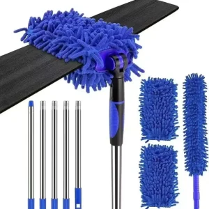 Ceiling Fan Cleaning Microfiber Chenille Duster with Extendable Iron Pole Home and Car Use