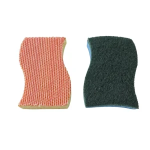 Cellulose Dish Washing Scrub Sponge for Kitchen Double sided Wood Pulp Wave Shape High Absorption Sponge