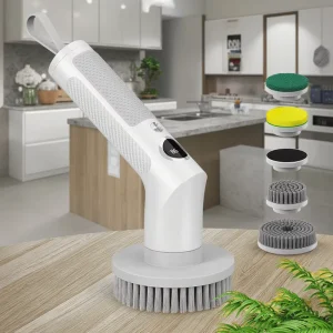 Cepillo Eléctrico De Limpieza IPX6 Impermeable Con 4 Cabezales Electric Tile Cleaner