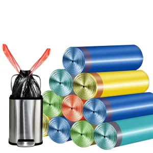 Certified Compostable Tall Kitchen Trash Bags Hot Stamping Household Plastic Products for Food Scrap Recycling