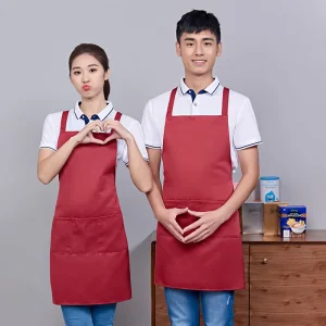 Chef Apron Waterproof with Logo for Men Women Black Kitchen Cooking Uniform Restaurant Salon Party Promotional Gift Workwear