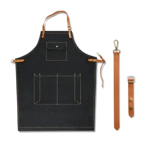 Chef Aprons for Men Women with Large Pockets Cotton Canvas Cross Back Heavy Duty Adjustable Work Apron
