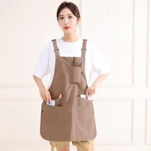 Chef’s Apron Made of Taslan Fabric Wearable on Both Front and Back with Custom Logos