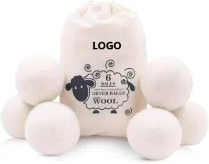 Chemical Free 6 Pack XL Size Wool Laundry Ball Reusable Natural Fabric Softener Laundry Organic Wool Dryer Balls