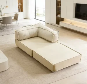 Chenille Fabric Sofa Bed with High-Density Foam for Home or Office