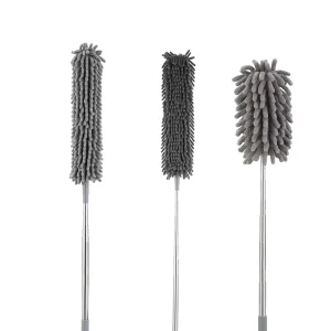 Chenille Mini Duster Brush with Extendable Stainless Steel Long Pole Rectangle Head Model U 6150 6151 6152