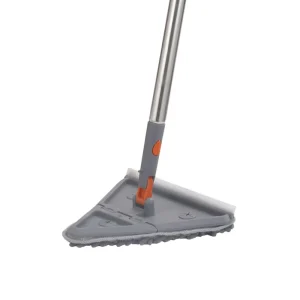Chenille TPR Squeegee Triangular Mop with Stainless Steel Handle Heavy Duty Floor Cleaning
