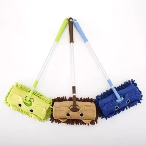 Children’s Extendable Housework Set Mini Sweeping Baby Mop Broom Dustpan Automatic Spray Handle for Kids’ House Cleaning Toys