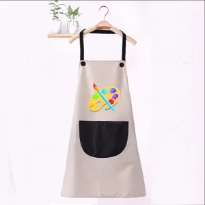 Children’s Painting Smock with a Pocket Long Apron for Art Class Studio Paintingand Kindergarten Activity