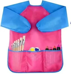 Children’s Waterproof Polyester Artist Painting Aprons with Sleeve Pocket for Kids Art Use