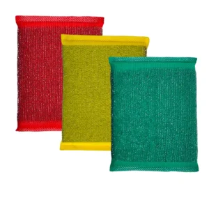 China 410 Stainless Steel Wire Cloth Sponge Scrubber Scouring Pad for Kitchen Heavy Duty Dish Pot
