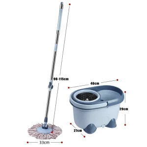 China Easy Wring 360 Magic Microfibre Spin Mop Bucket Set 2 in 1 Self wringing Cleaning Mop with Replacement Heads