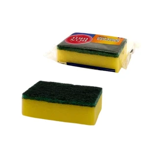 China Factory Yellow Green Custom Cleaning Sponges Kitchen Cleaning Scouring Pad Sponges for Dishes Cleaning