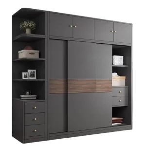 China Manufacturer Direct Selling Solid Wood Bedroom Wardrobe with Clothes Storage