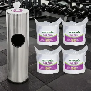 China Manufacturer Non-Woven Sustainable Biodegradable Antiseptic Gym Equipment Wipes Perforated Roll Wipes in Bucket