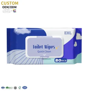 China New Flushable Toilet Wet Wipes Disposable Wet Toilet Paper Flushable Wipes Unscented 50pcs Toilet Wet Wipes