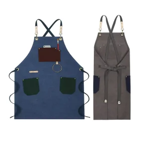 China Oem Factory Customised Cute Aprons 90% Cotton and 10% Polyester Aprons for Hairdressers